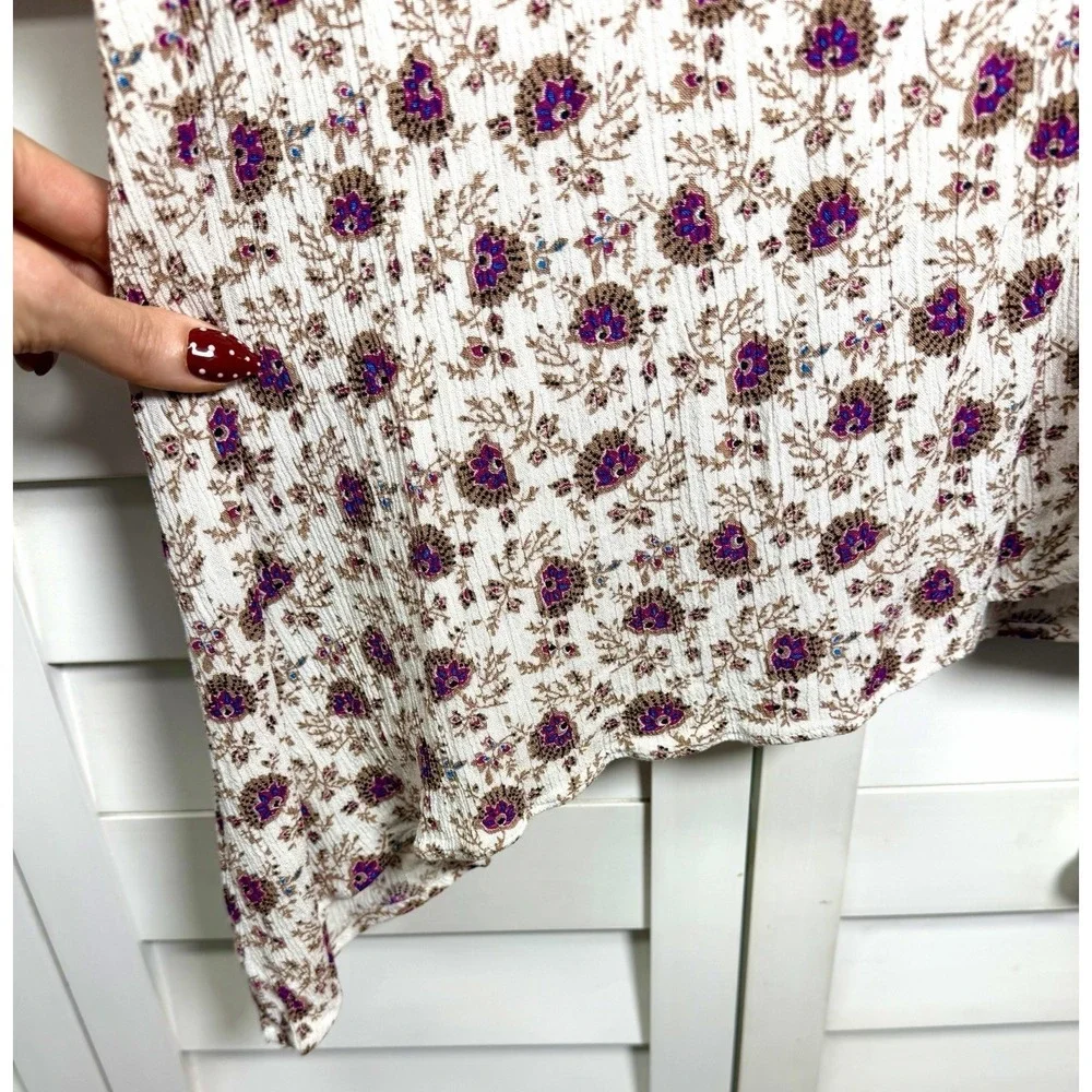 POL Romantic Floral Oversized Tunic Top Boho Peasant Fairy Women's Size Large